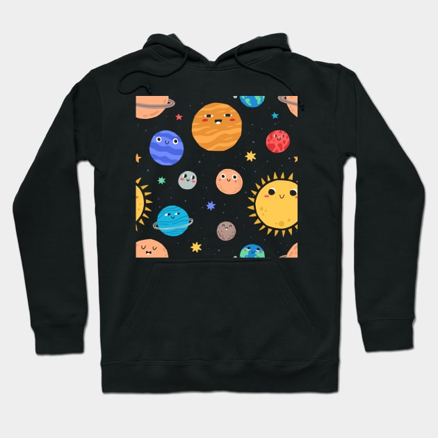 Cute Planets in the Solar System Hoodie by edwardecho